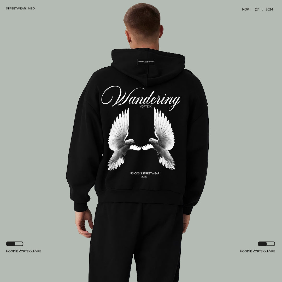 WANDERING - HOODIE BLACK