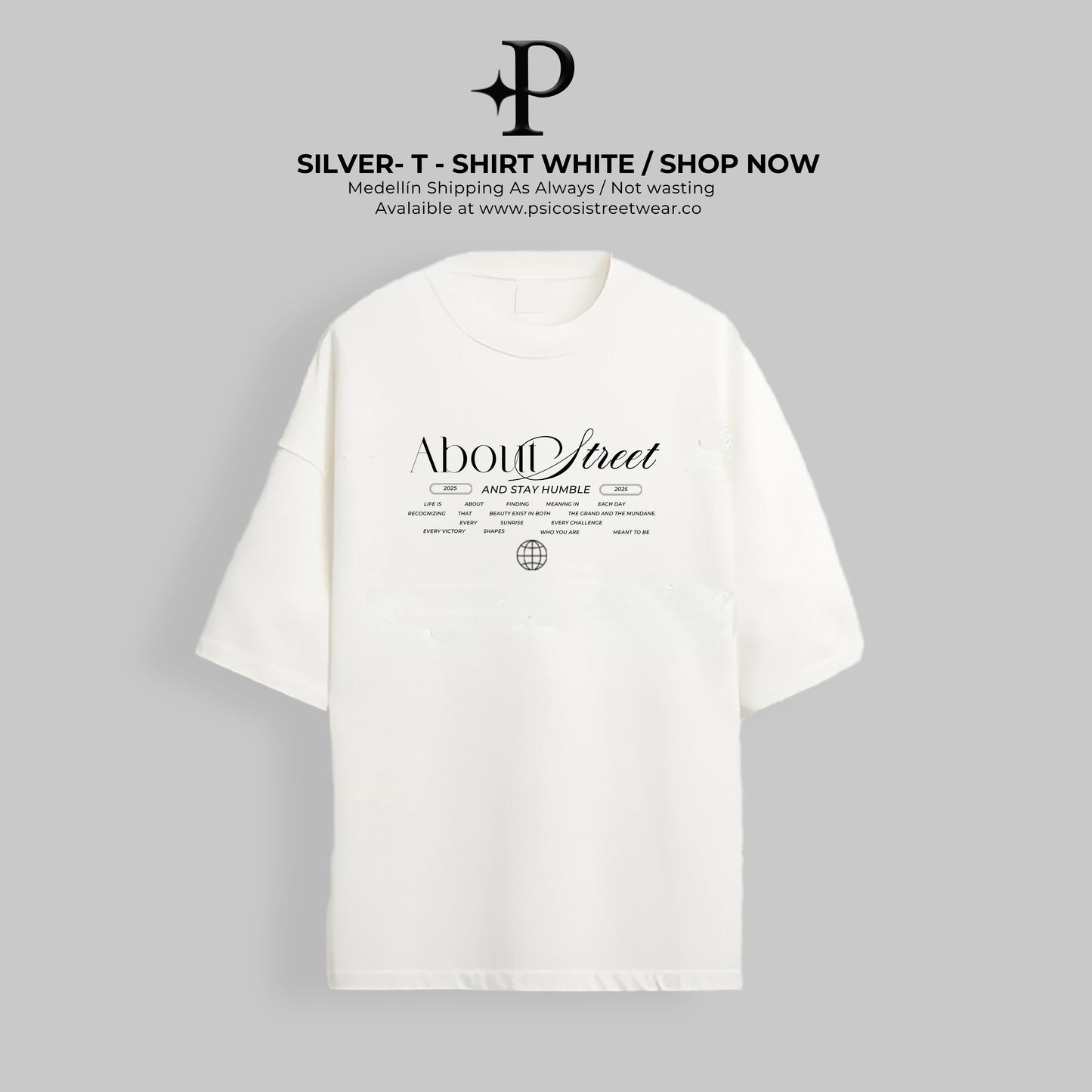 SILVER - T SHIRT WHITE